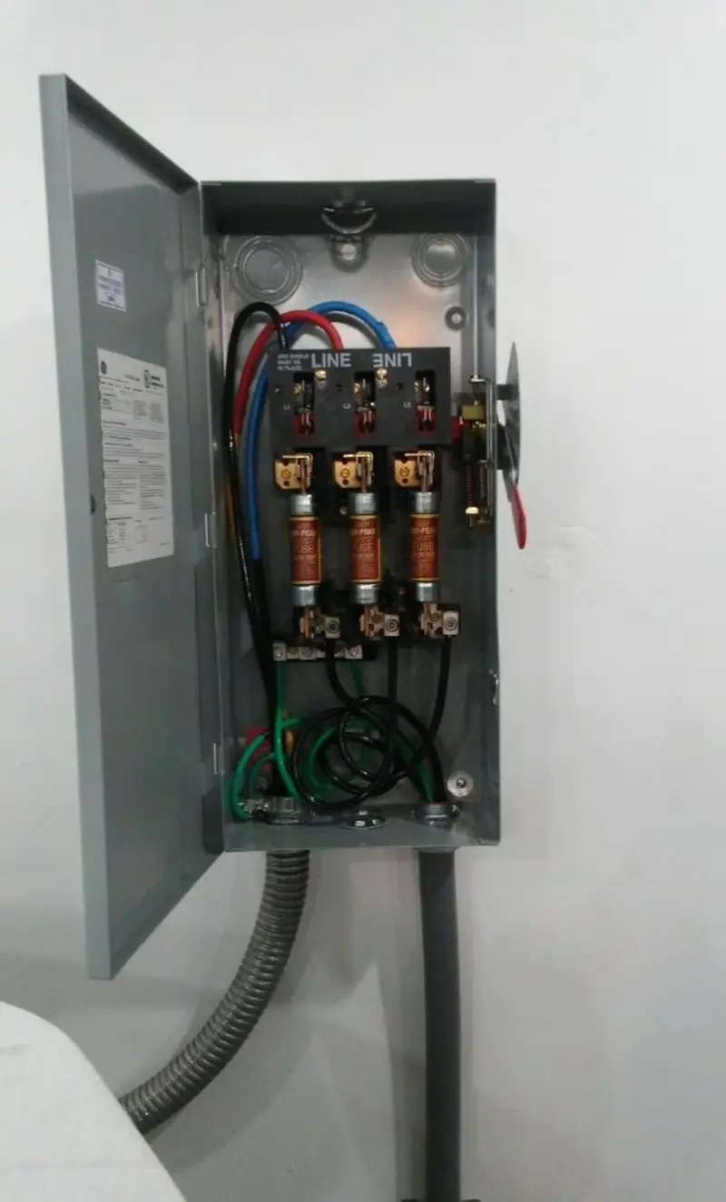 Three-phase disconnect switch installed for Electrical Wiring & Rewiring in Angels
