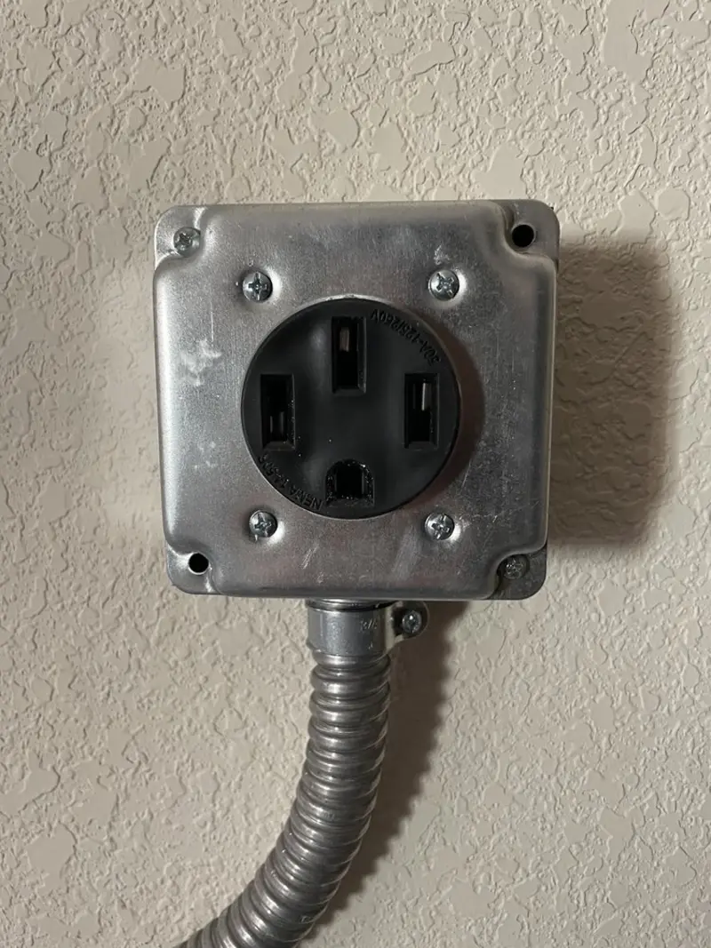 NEMA 14-50 outlet installed for Electrical Panel Upgrade in Angels